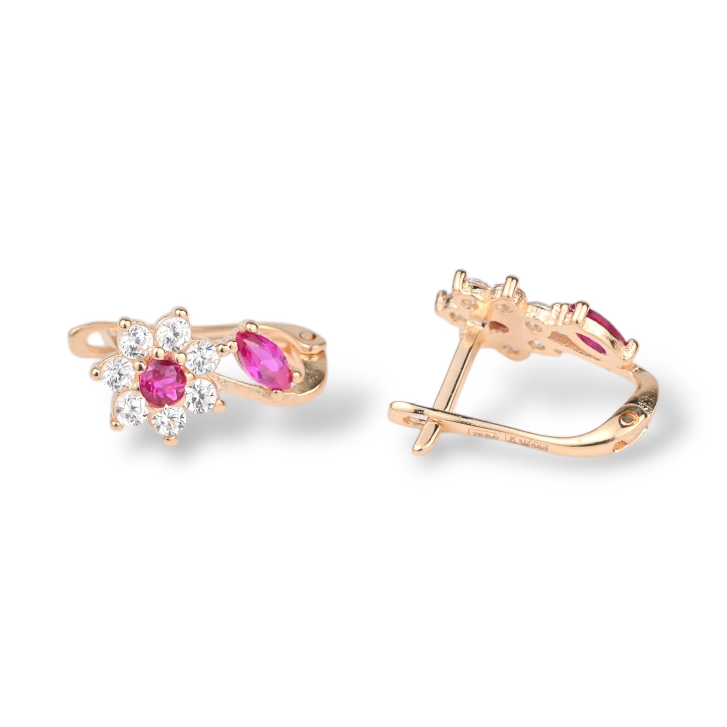 Kids Earrings Pink Flowers