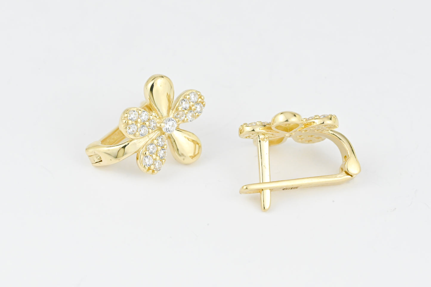 Flowers Yellow Gold Earrings