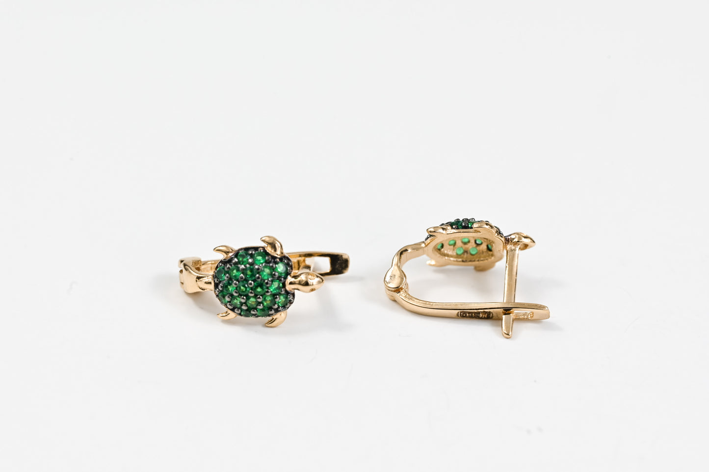 Kids Earrings Green Turtle