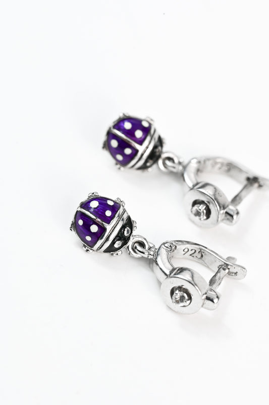 Silver Kids Earrings with Sapphire
