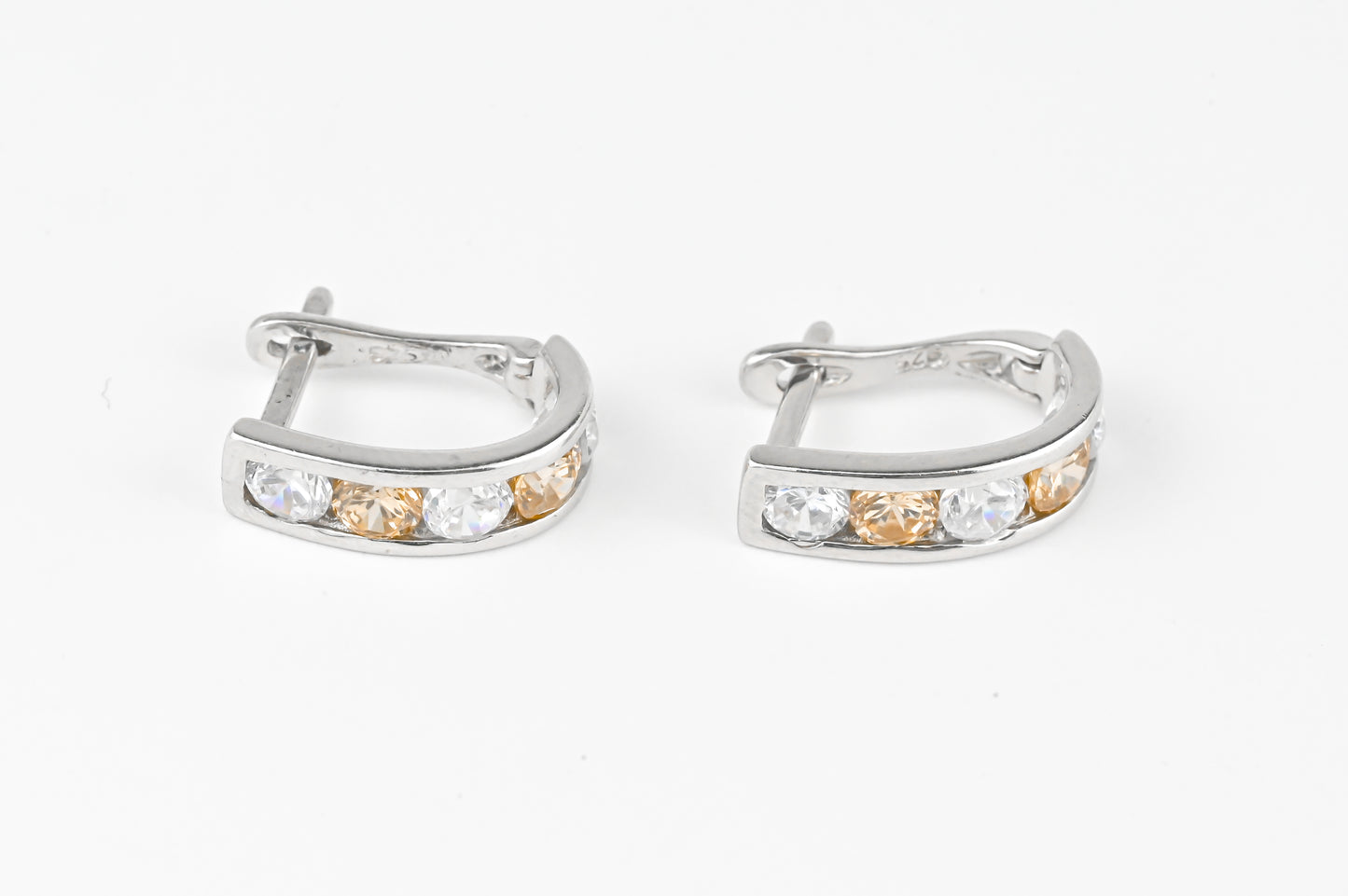Silver Kids Earrings with Zirconia stones