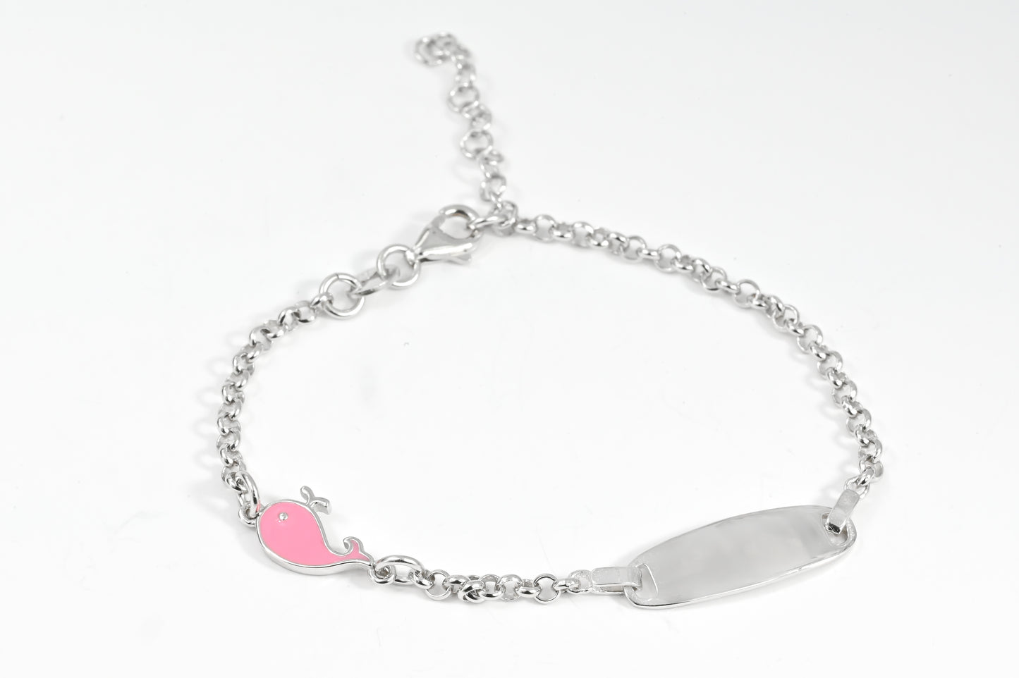 Silver Bracelet Pink Dolphin