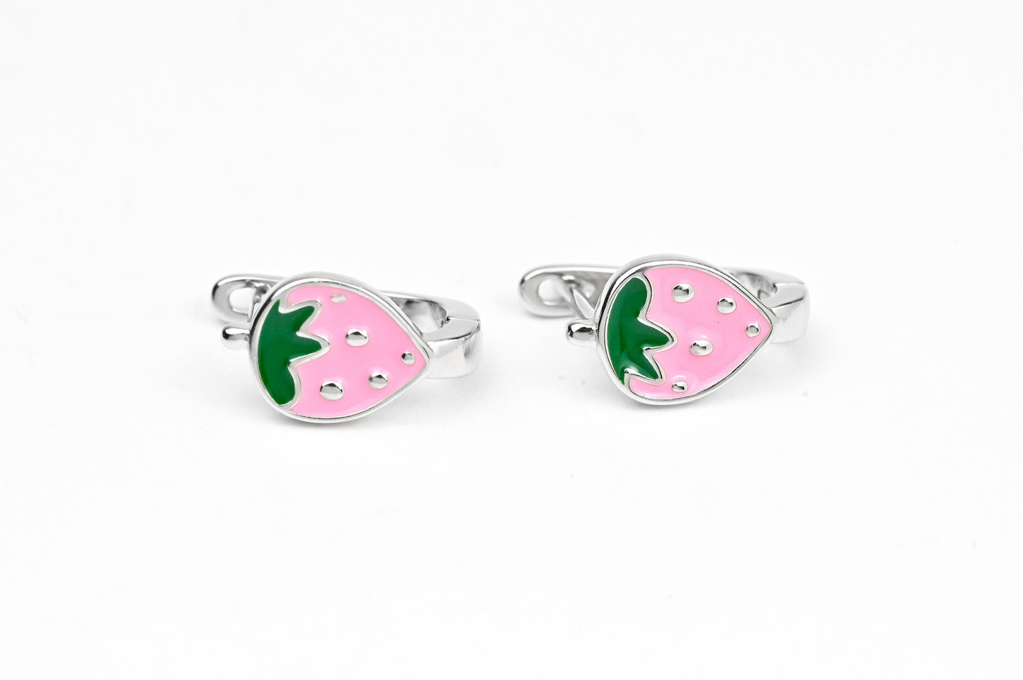 Kids Silver Earrings Strawberry