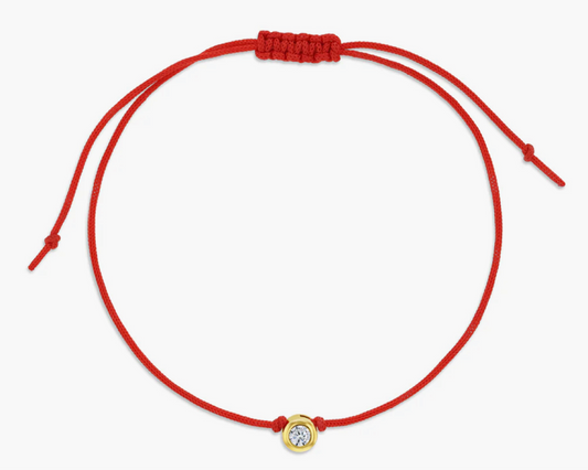 Red Thread Bracelet Yellow Gold