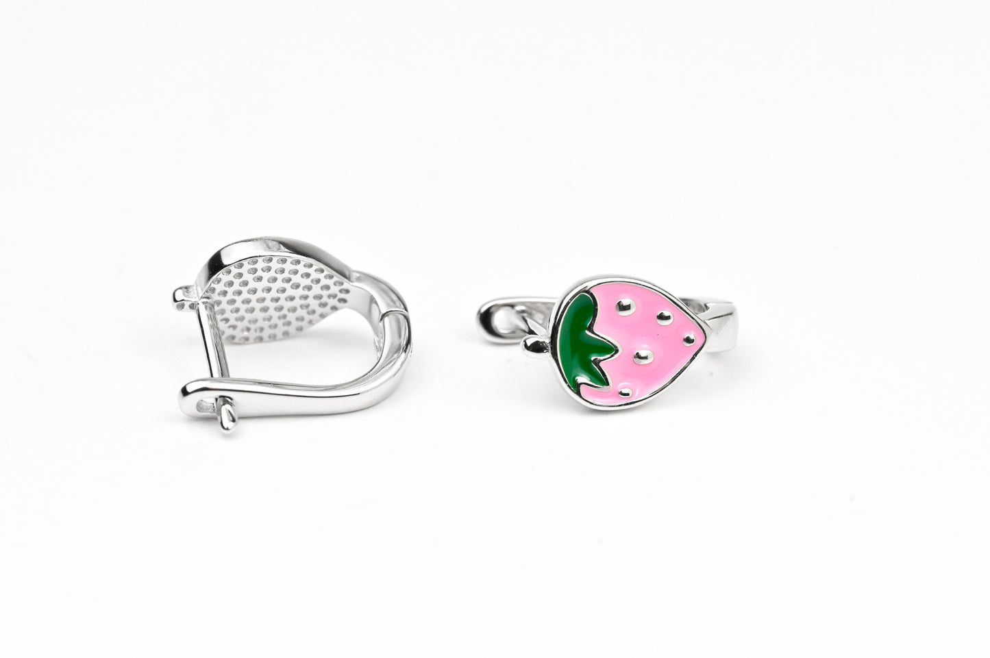 Kids Silver Earrings Strawberry