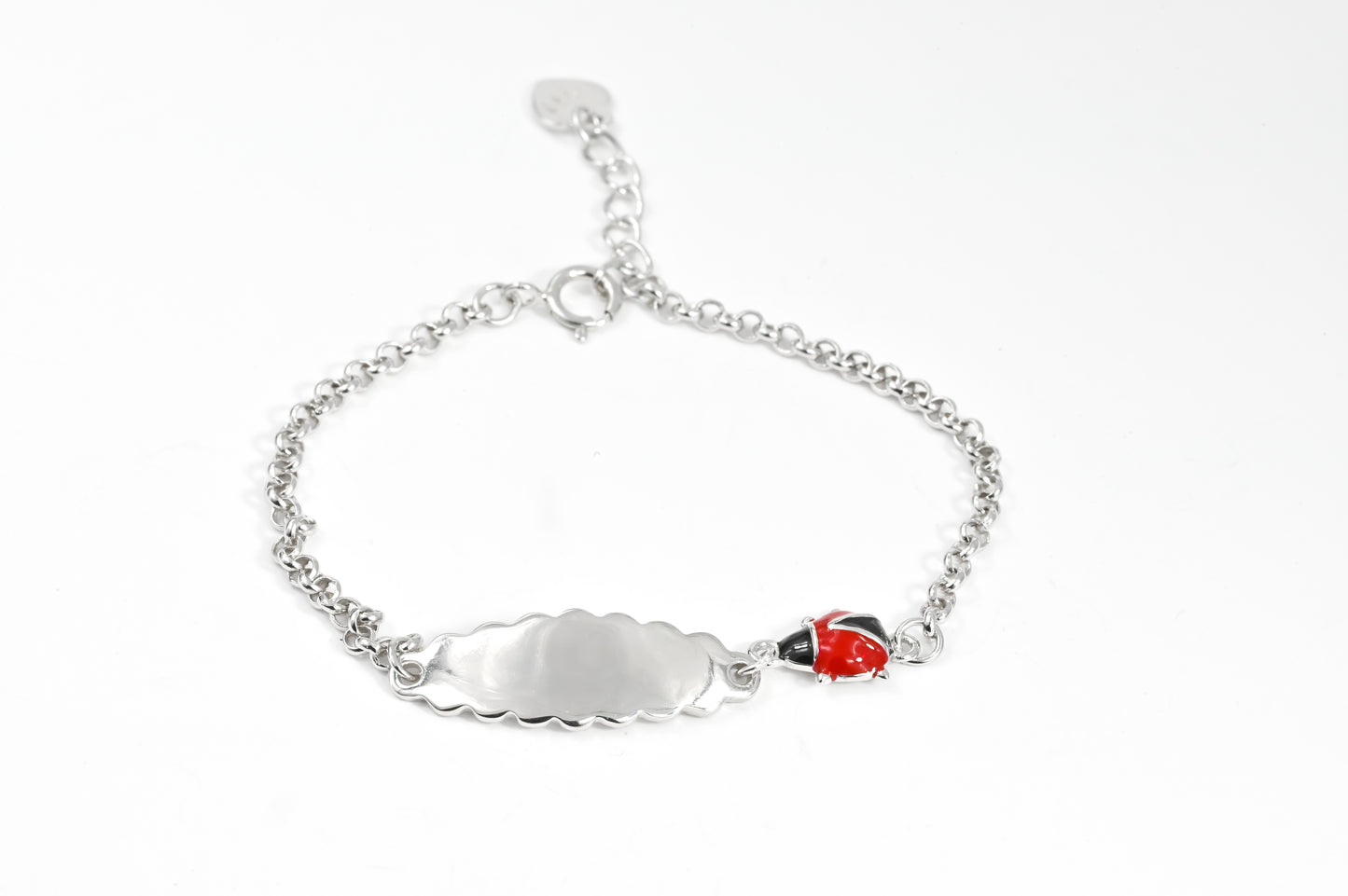 Kids Silver Bracelet Ladybug