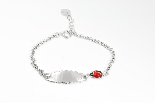 Kids Silver Bracelet Ladybug