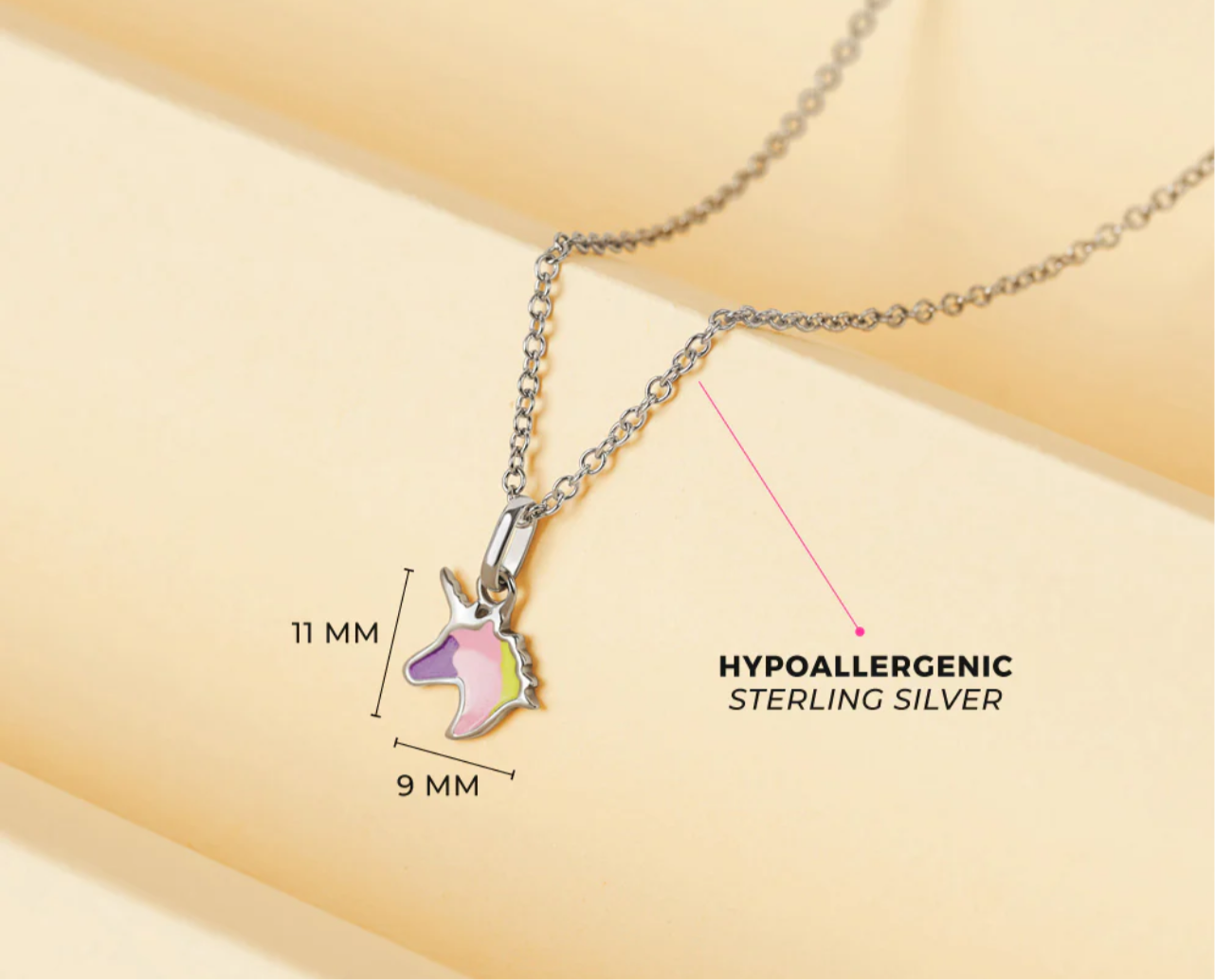 Necklace with Pendant Unicorn Silver 925