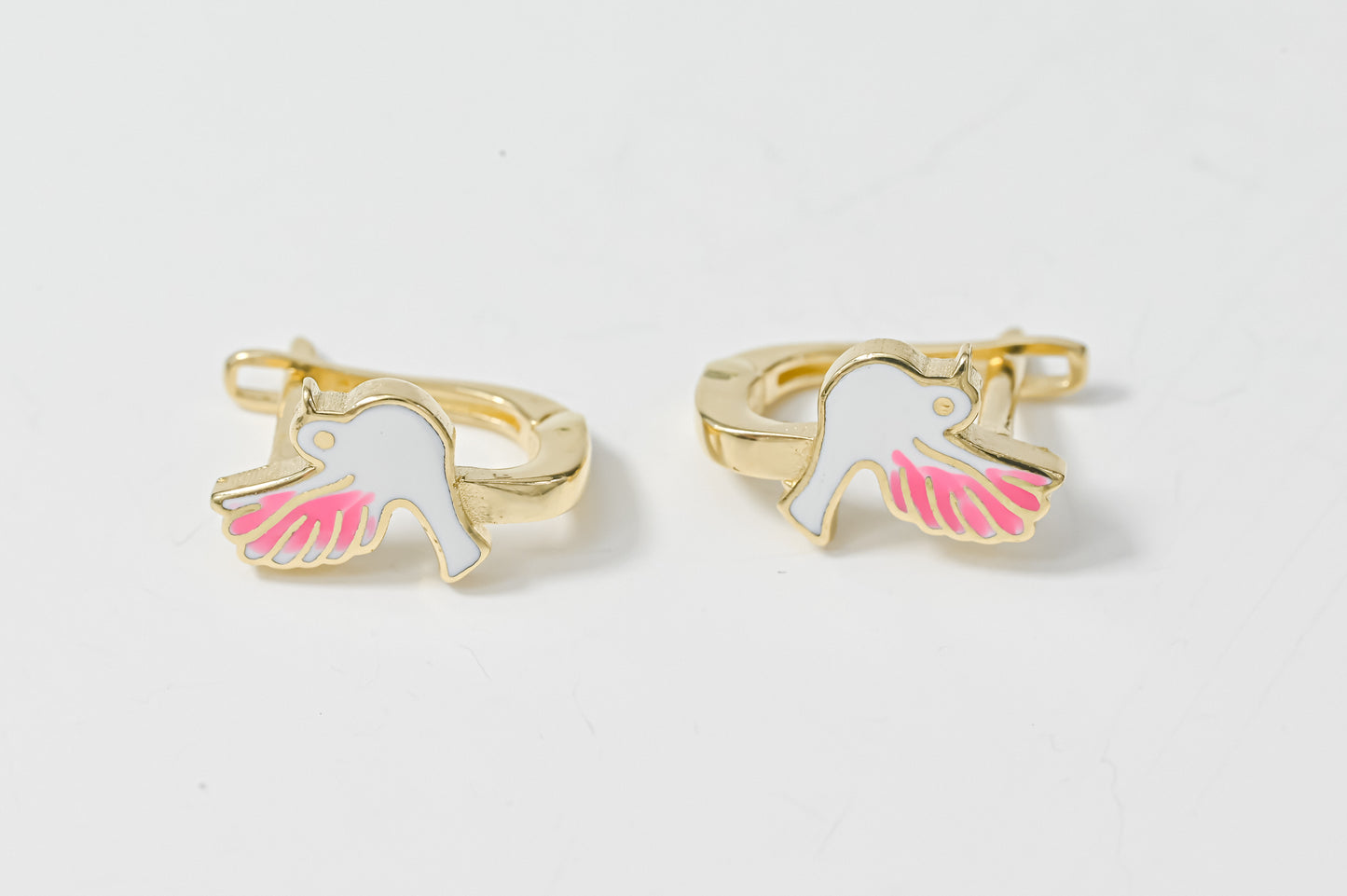 Kids Earrings Pink Birds