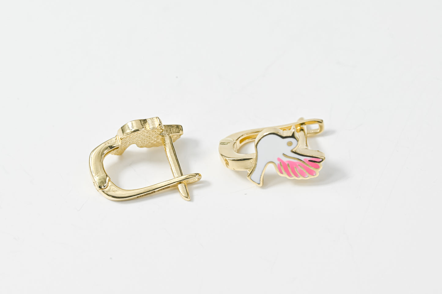 Kids Earrings Pink Birds