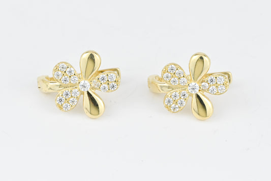 Flowers Yellow Gold Earrings