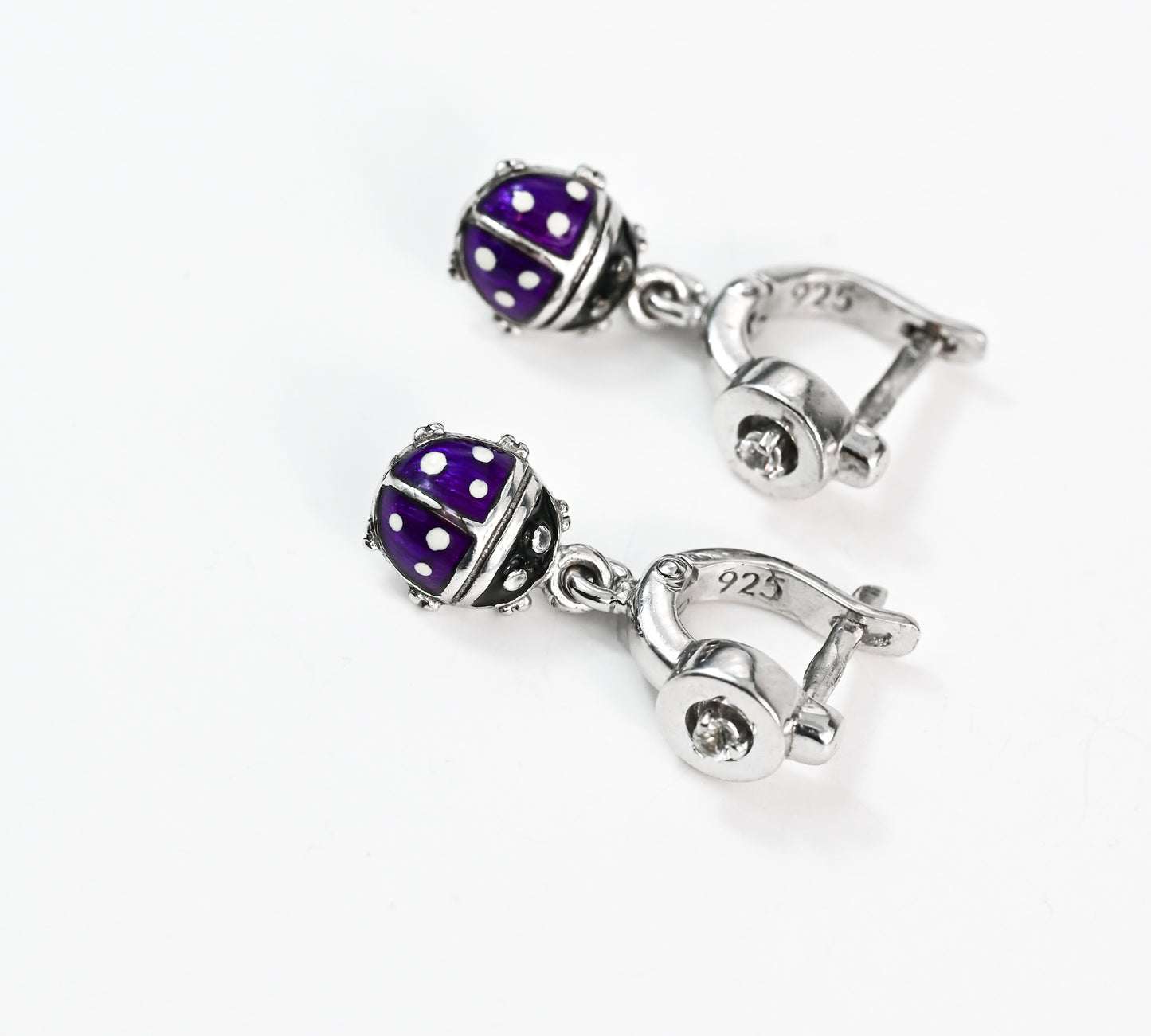 Silver Kids Earrings with Sapphire