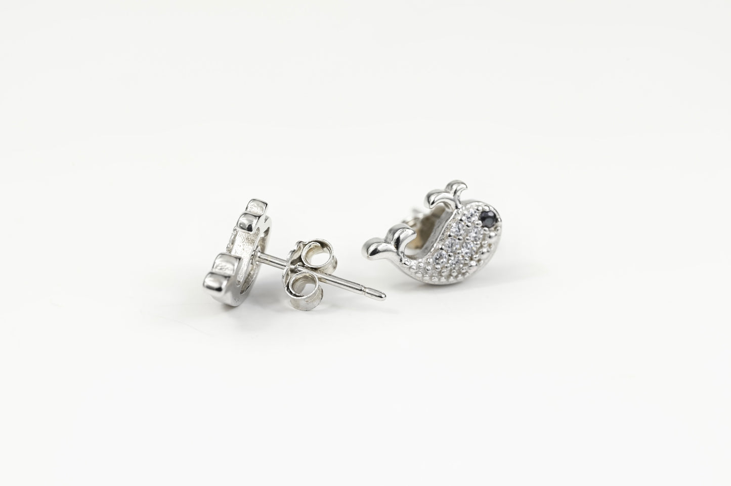 Kids Earrings Studs Silver Dolphins