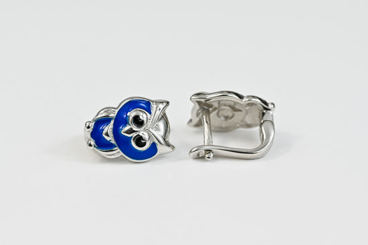 Kids Earrings Owl Silver