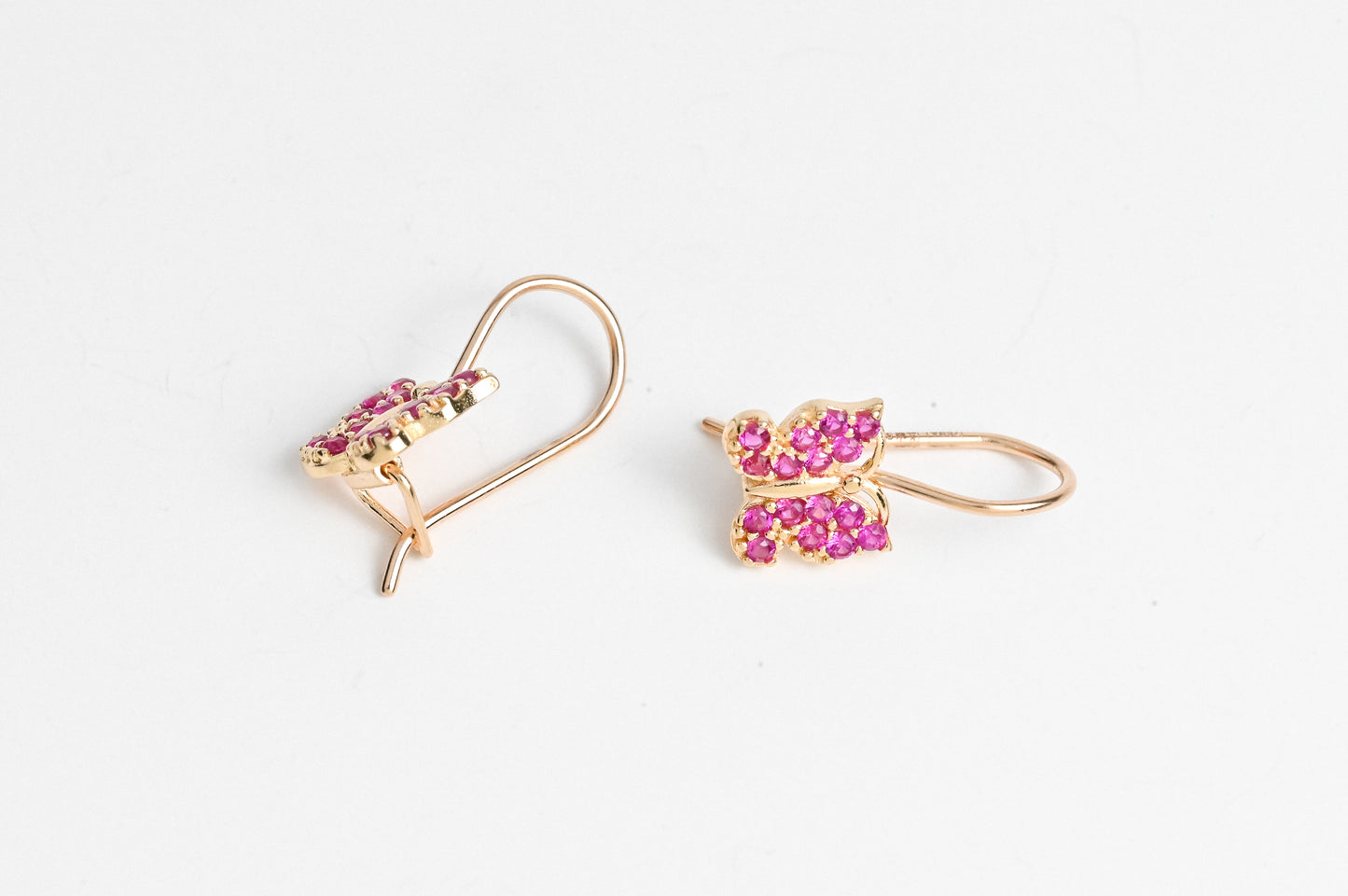 Kids Earrings Pink Butterfly