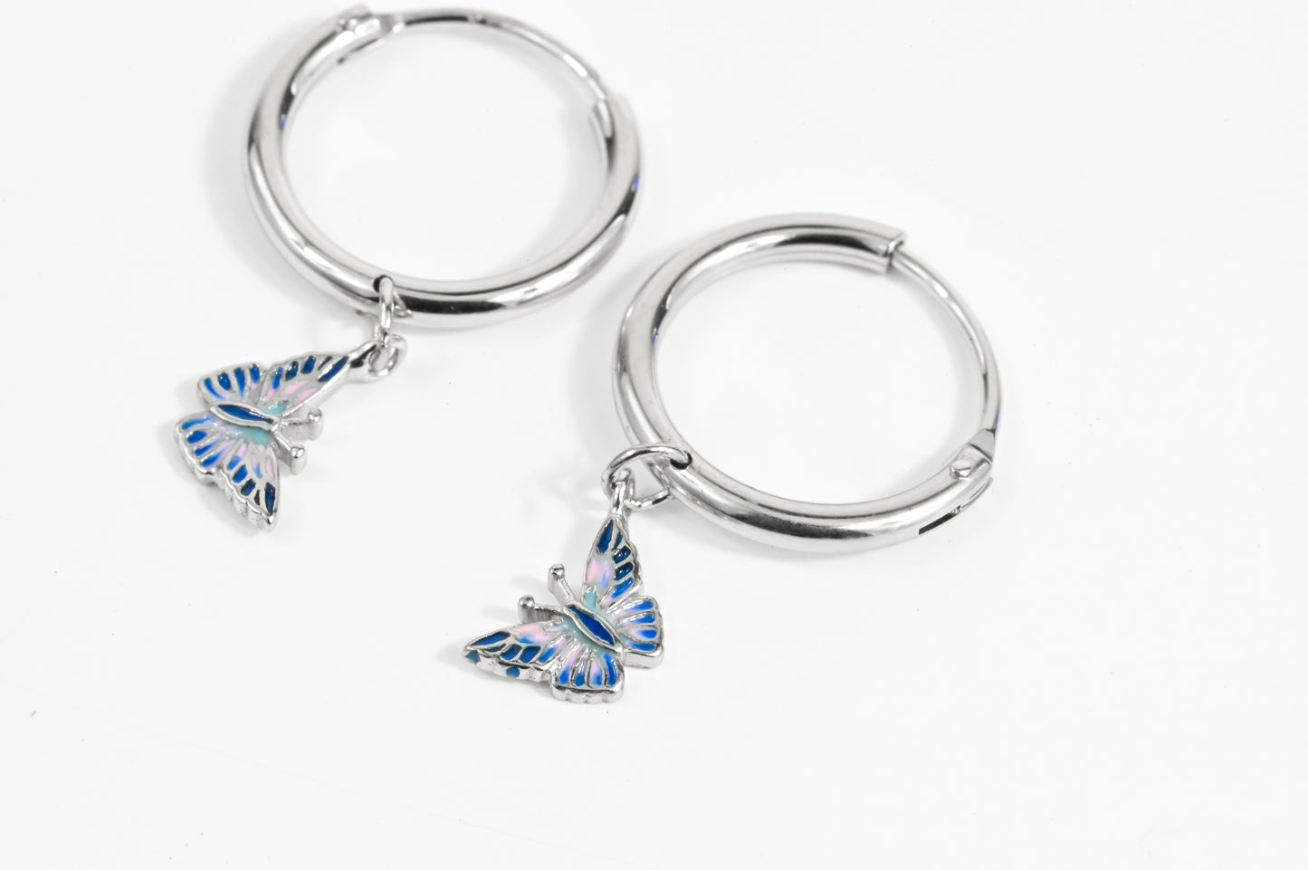 Silver Earrings Butterfly