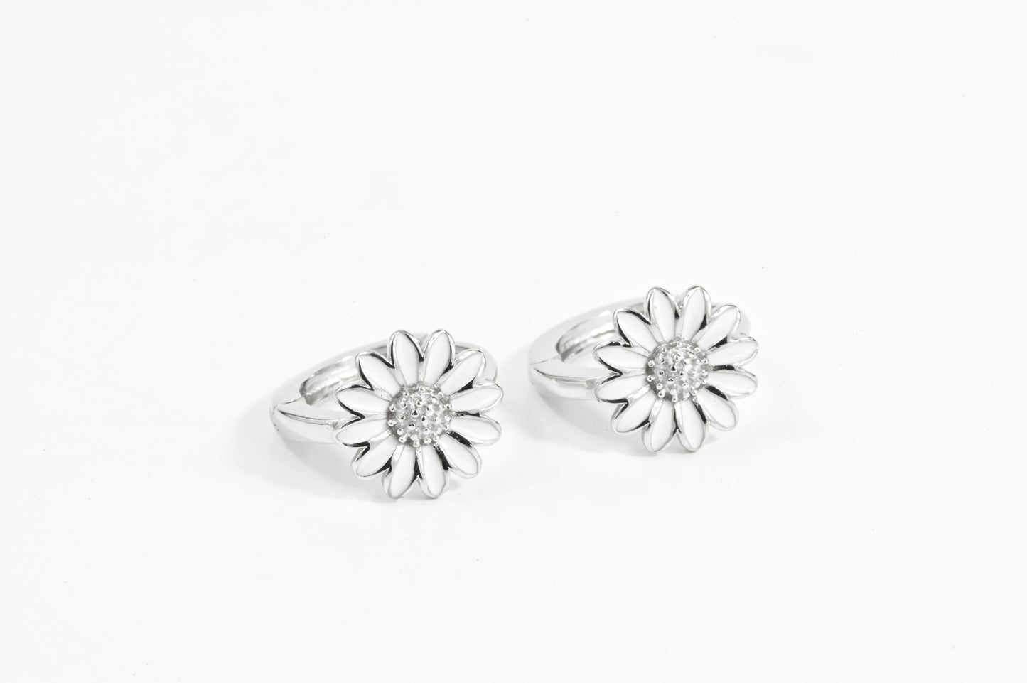 Silver Earrings Flowers