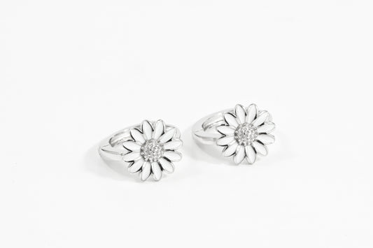 Silver Earrings Flowers