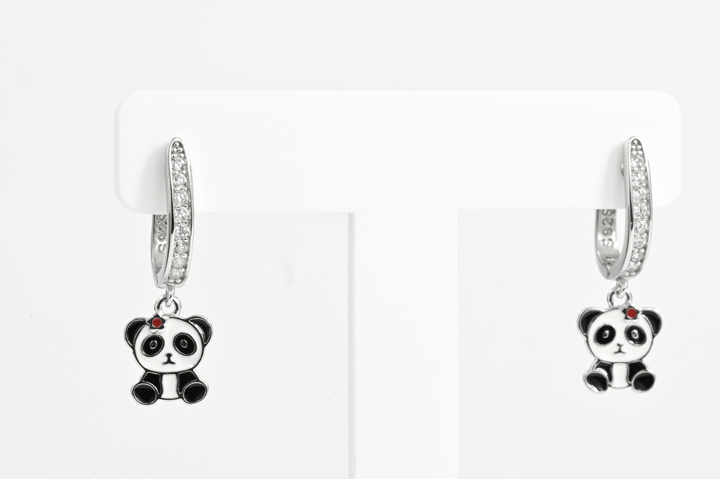 Silver Earrings Panda