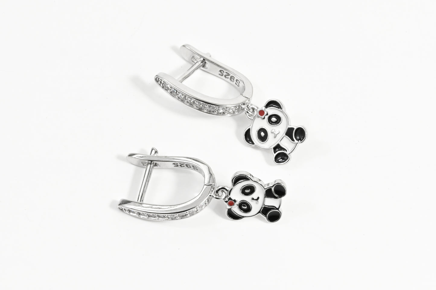 Silver Earrings Panda