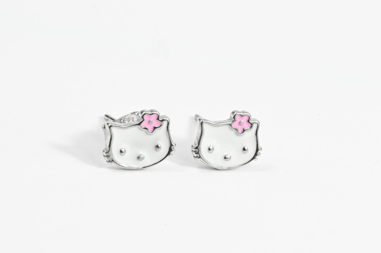 Silver Earrings Kitty