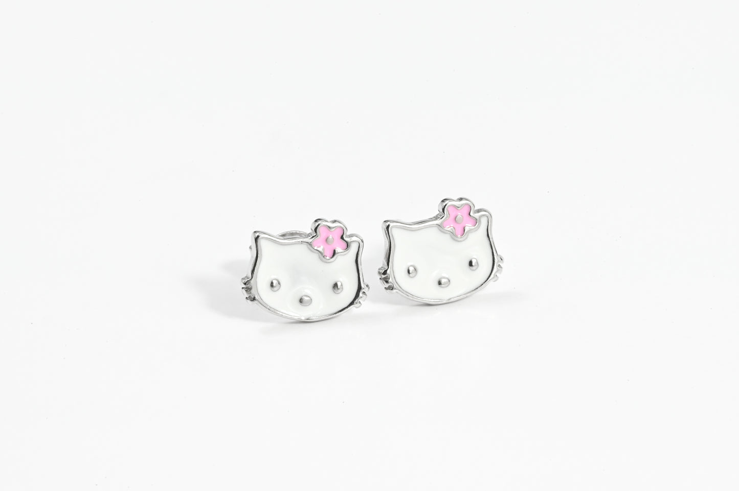 Silver Earrings Kitty