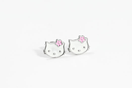 Silver Earrings Kitty