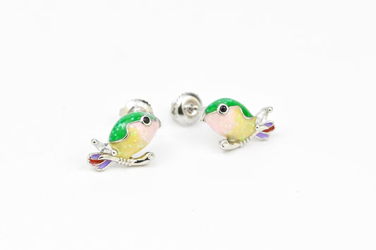 Silver Kids Earrings Birds