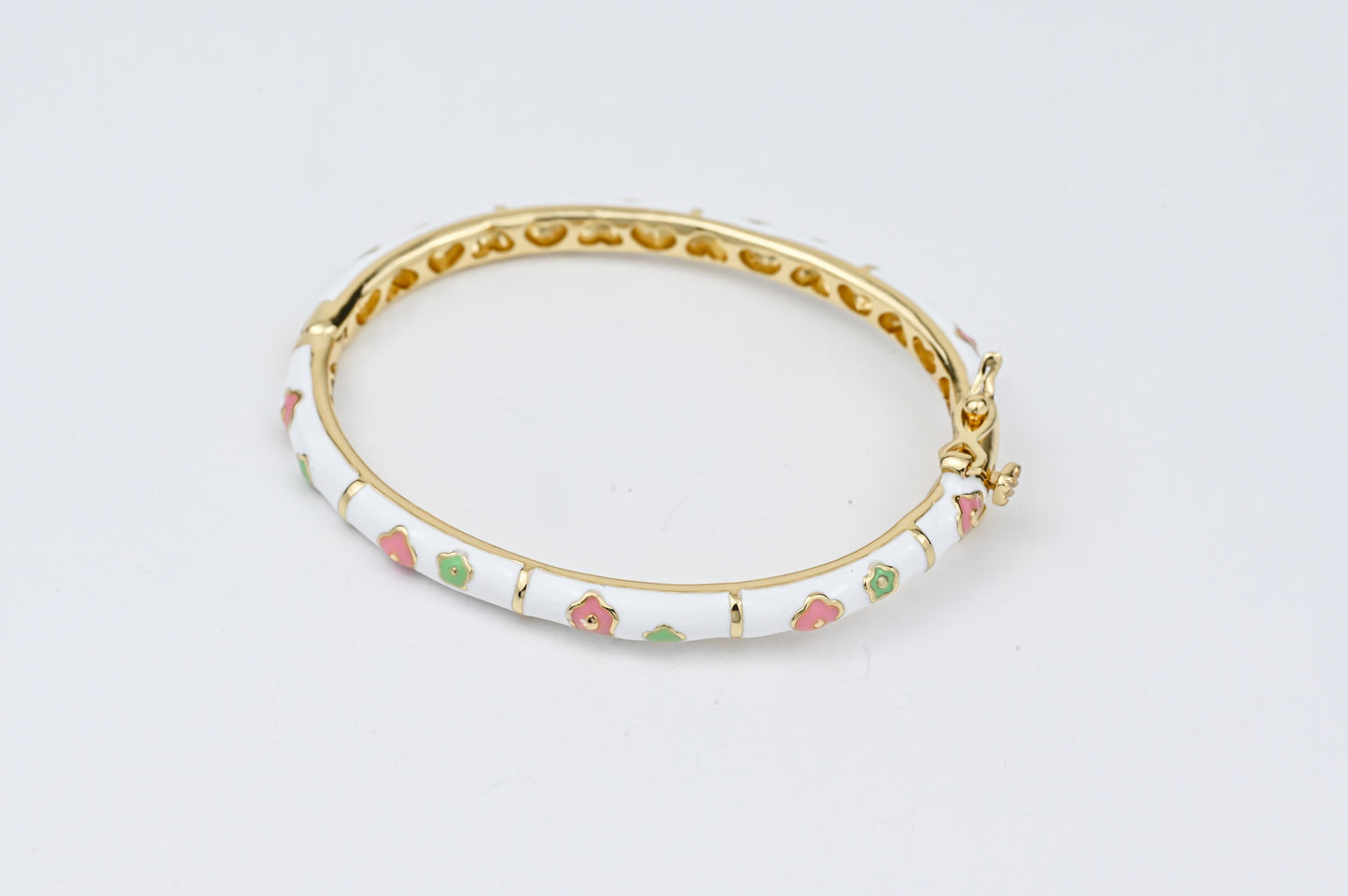 White Bracelet with Flowers