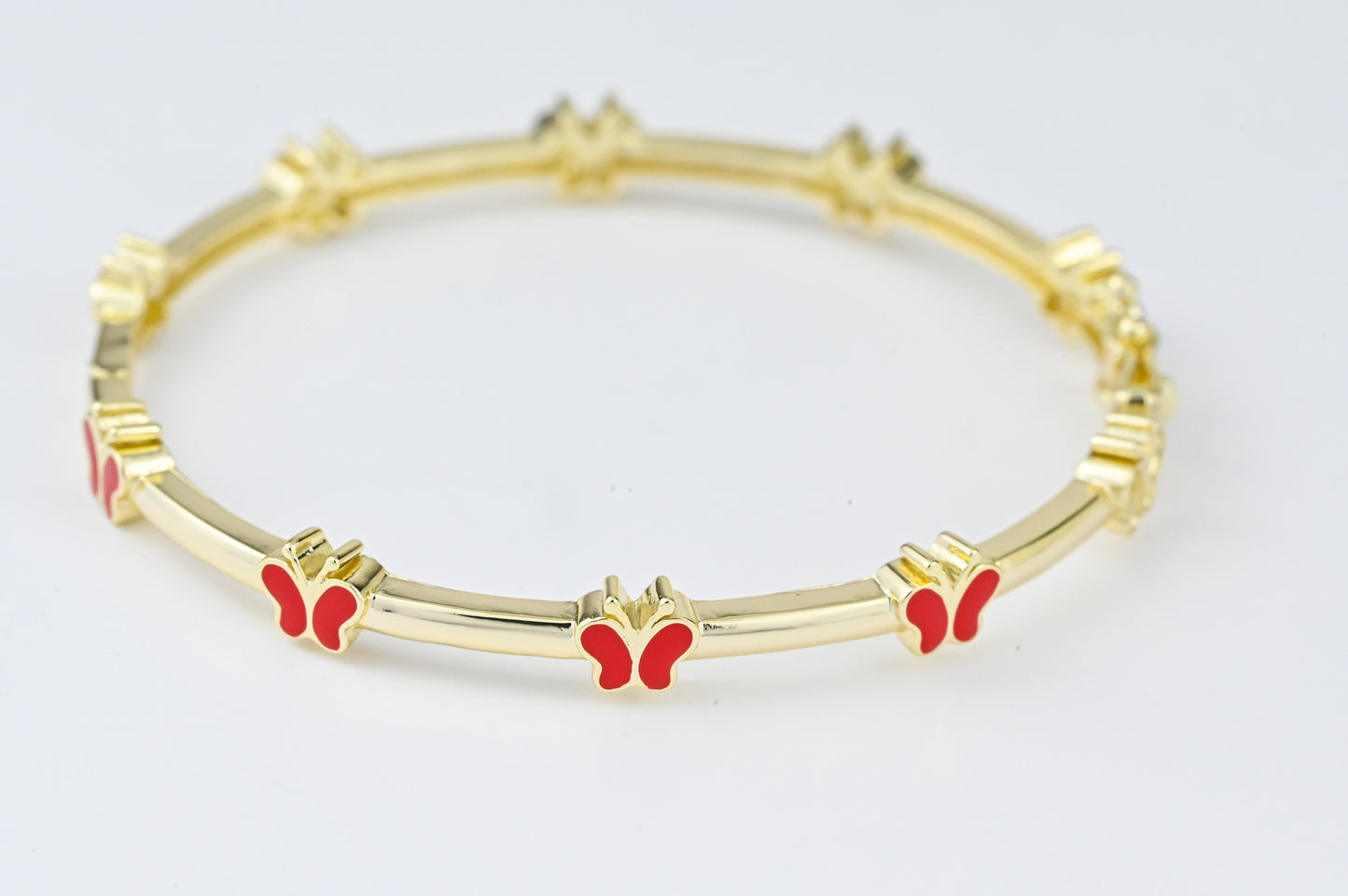 Kids Bracelet Red Butterflies