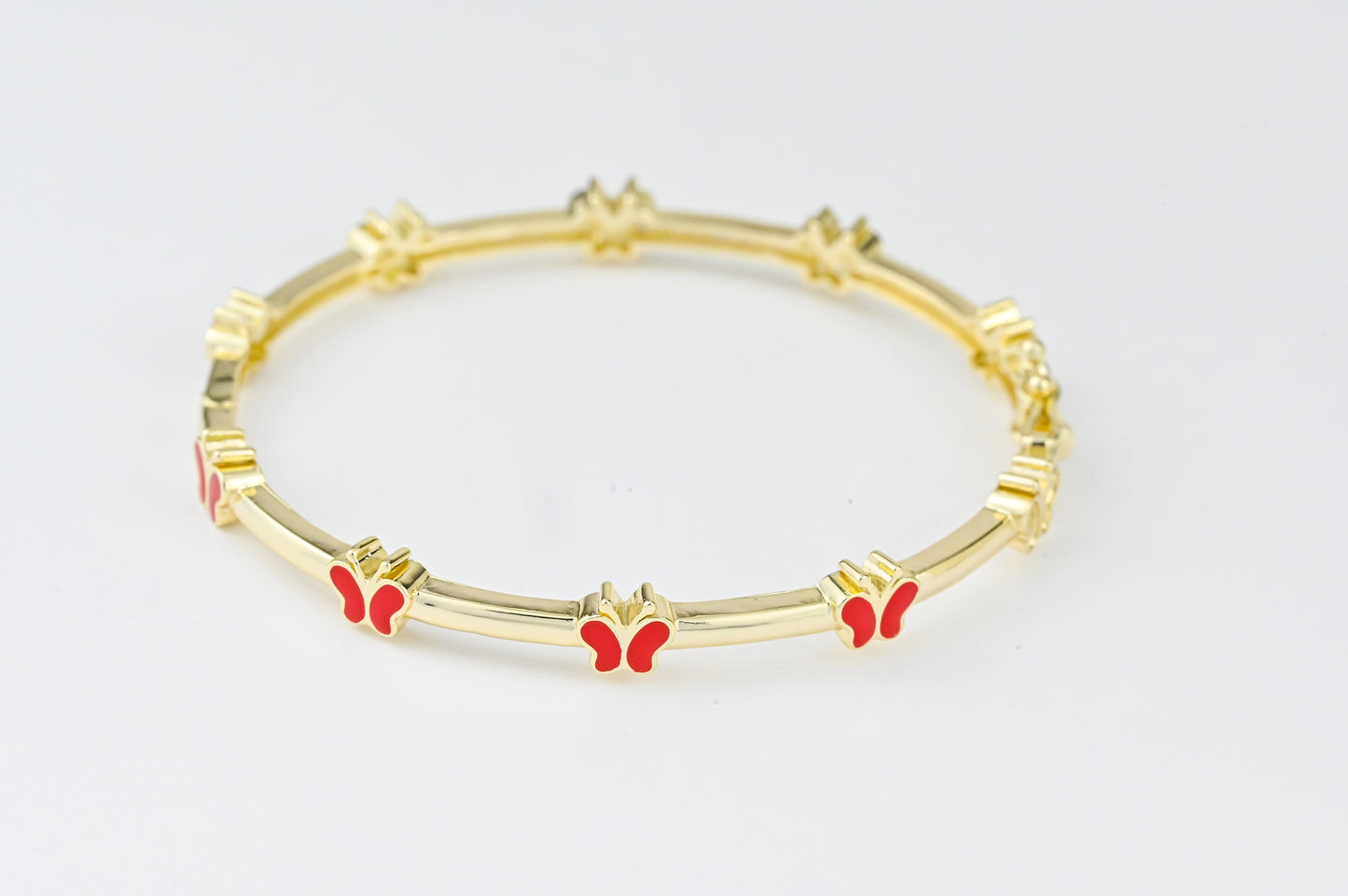 Kids Bracelet Red Butterflies