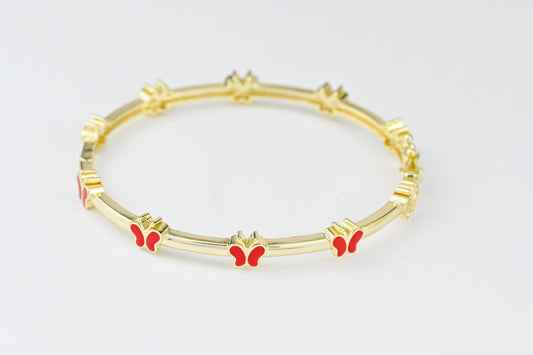 Kids Bracelet Red Butterflies