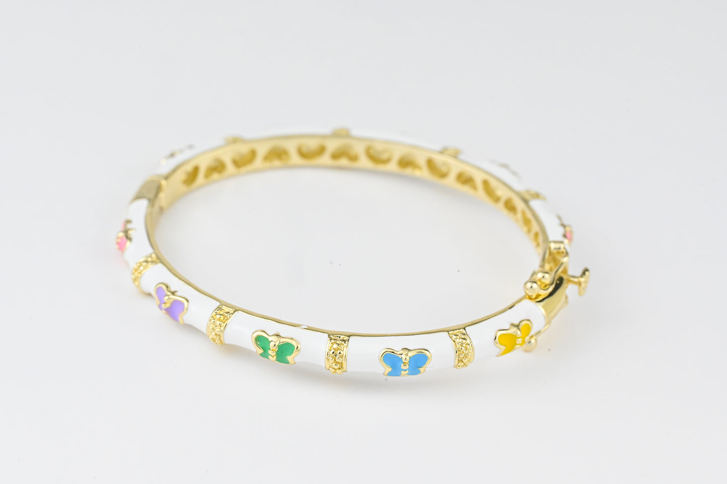 White Bracelet with Butterflies