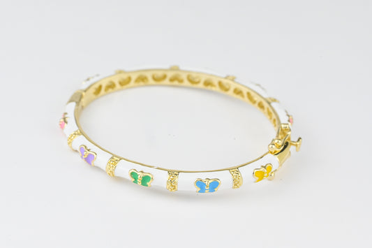 White Bracelet with Butterflies