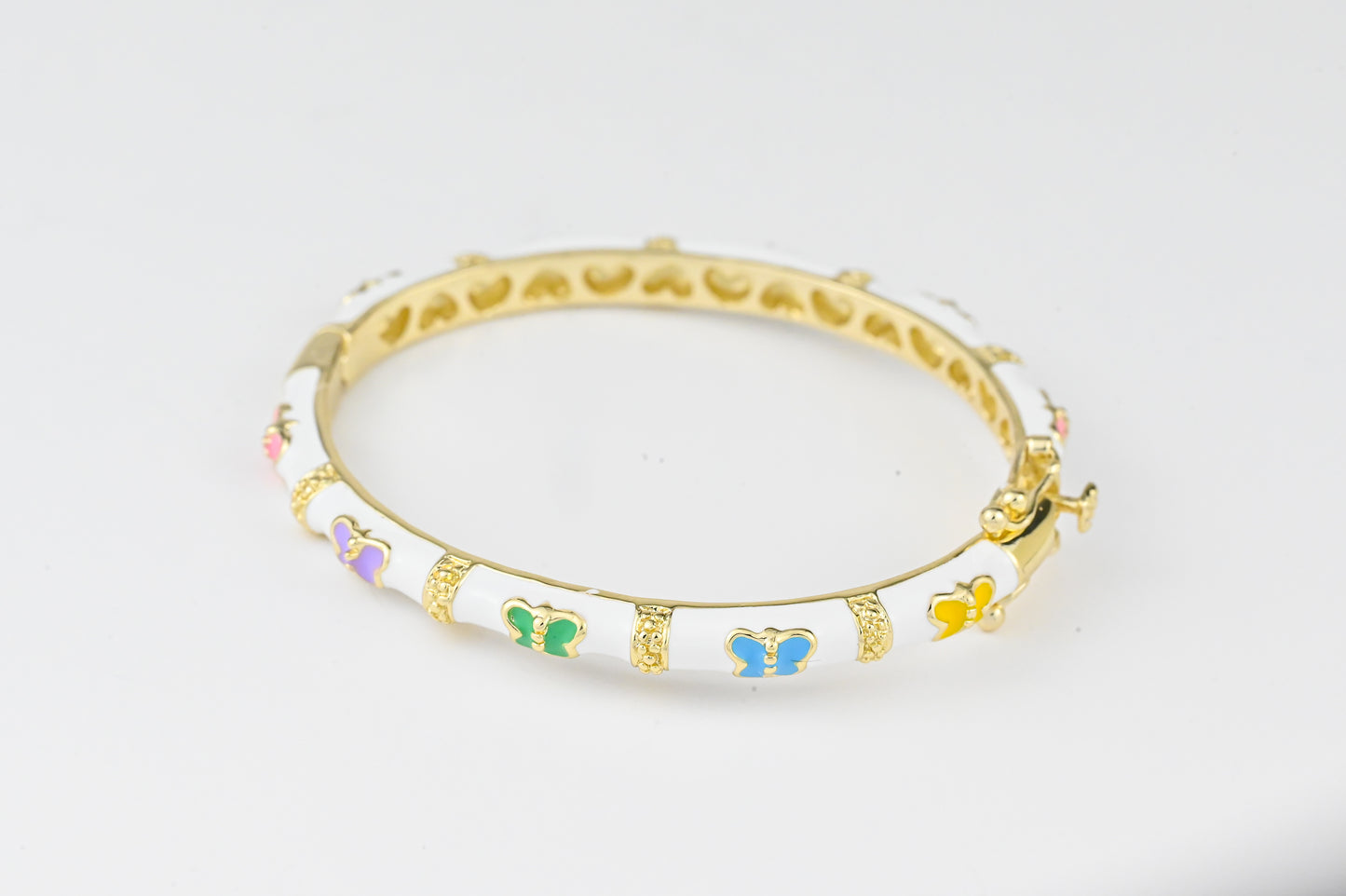 White Bracelet with Butterflies