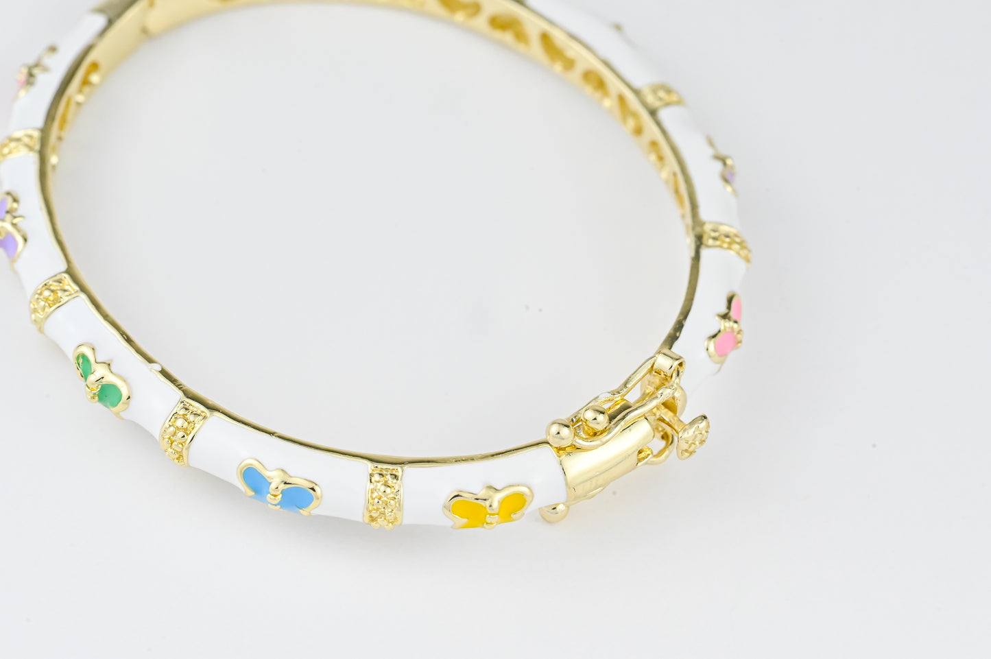 White Bracelet with Butterflies