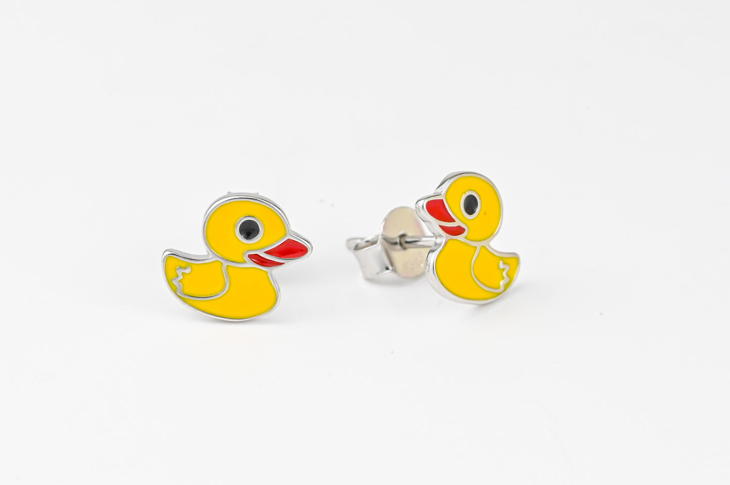 Silver Stud Earrings Duckling