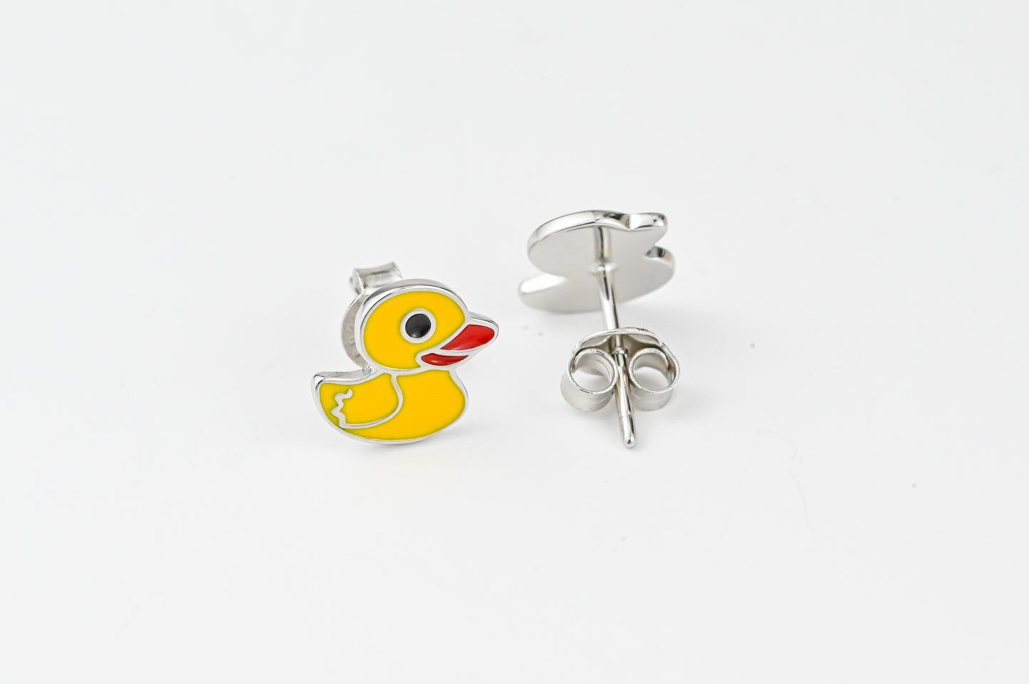 Silver Stud Earrings Duckling