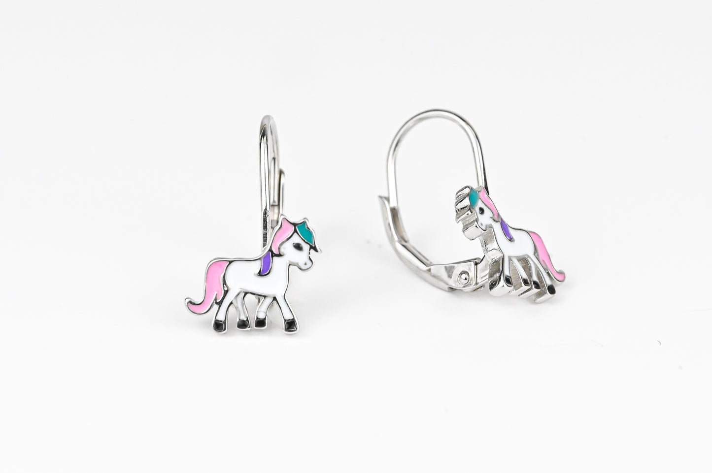 Kids Silver Earrings Unicorn