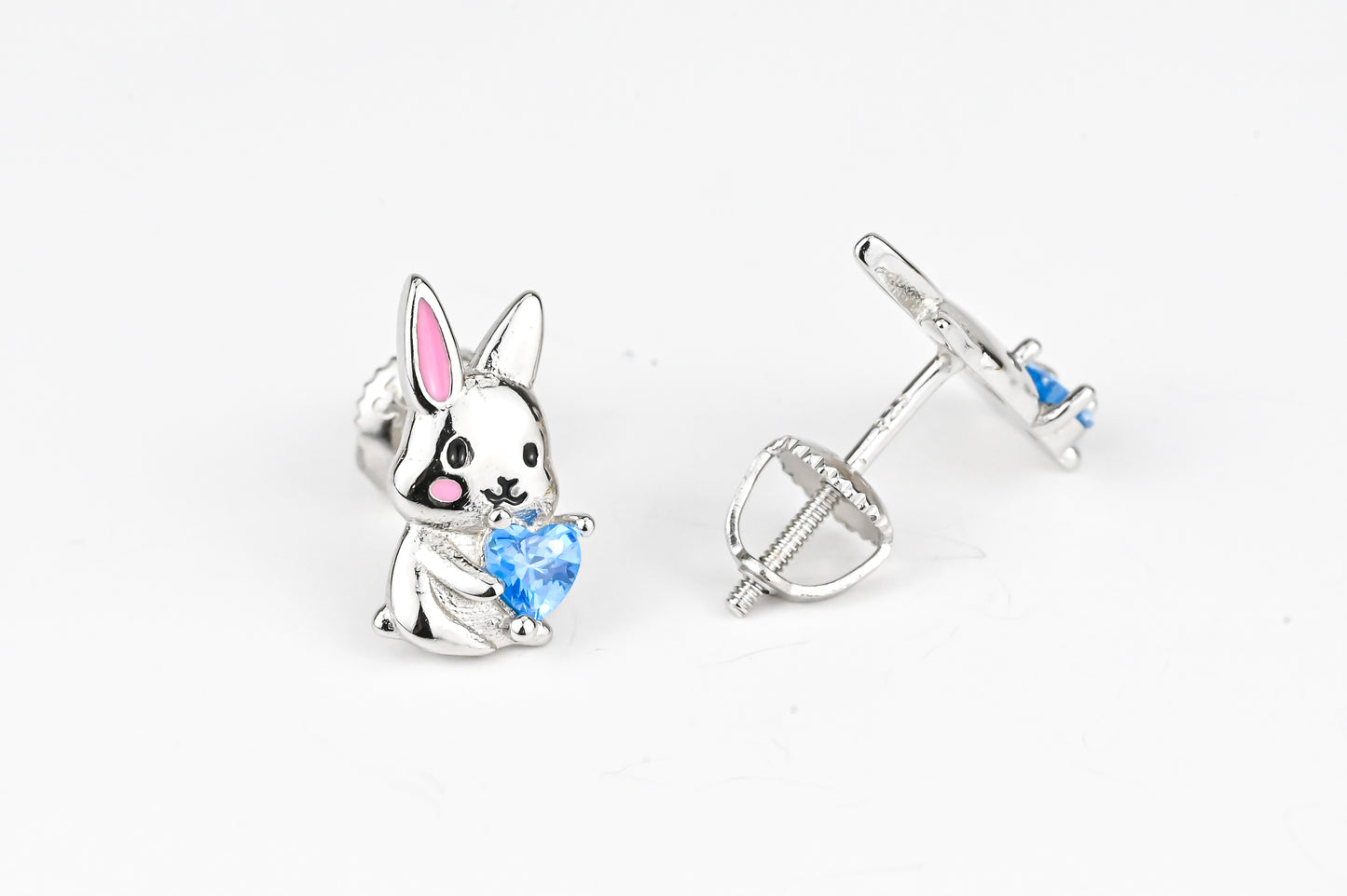 Silver Stud Earrings Rabbit