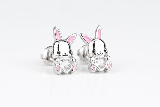 Kids Silver Earrings Rabbit