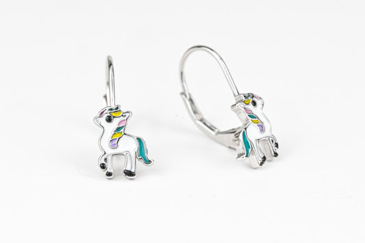 Silver Earrings Unicorn