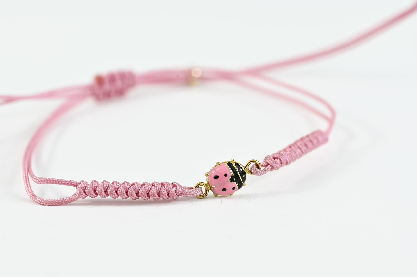 Pink Thread Bracelet Ladybug