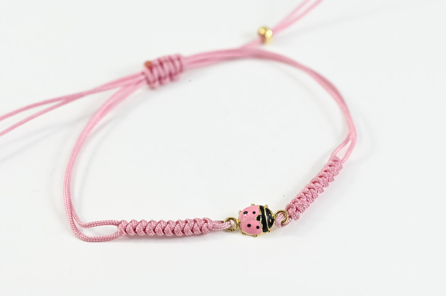 Pink Thread Bracelet Ladybug