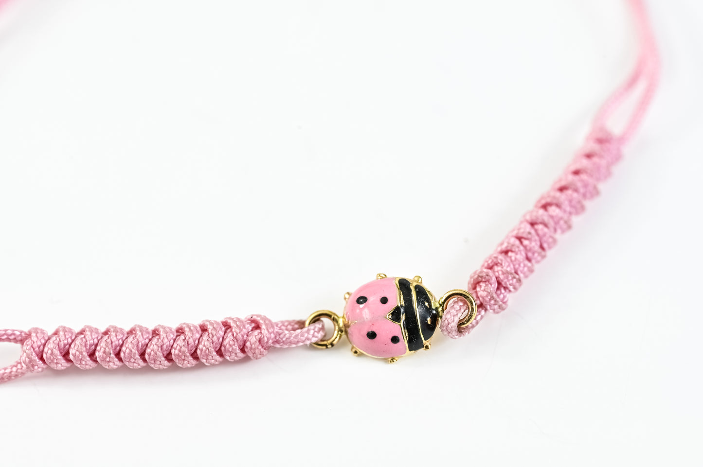 Pink Thread Bracelet Ladybug