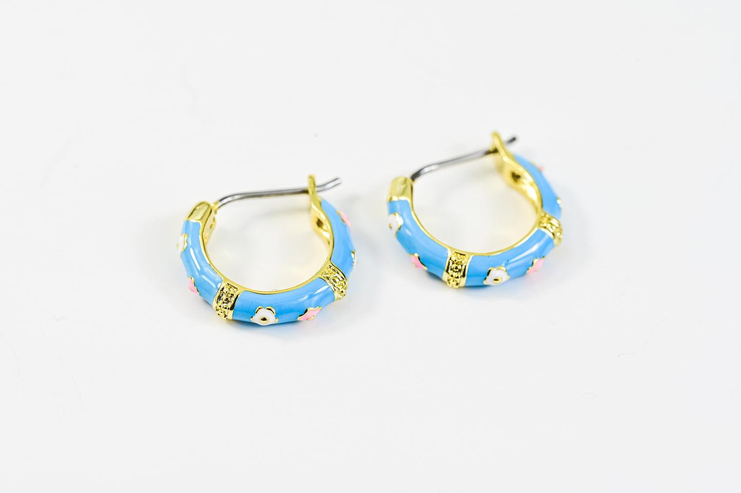 Blue Earrings Flowers