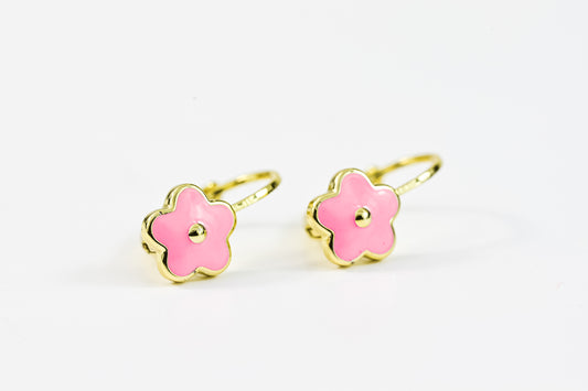 Earrings Pink Flower