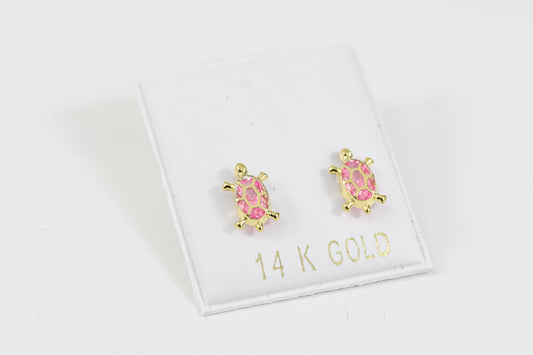 Earrings Pink Turtle