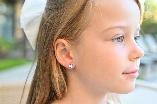 Bunny Silver Earrings for Kids