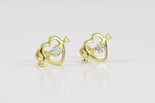 Earrings Hearts with Zirconia stones